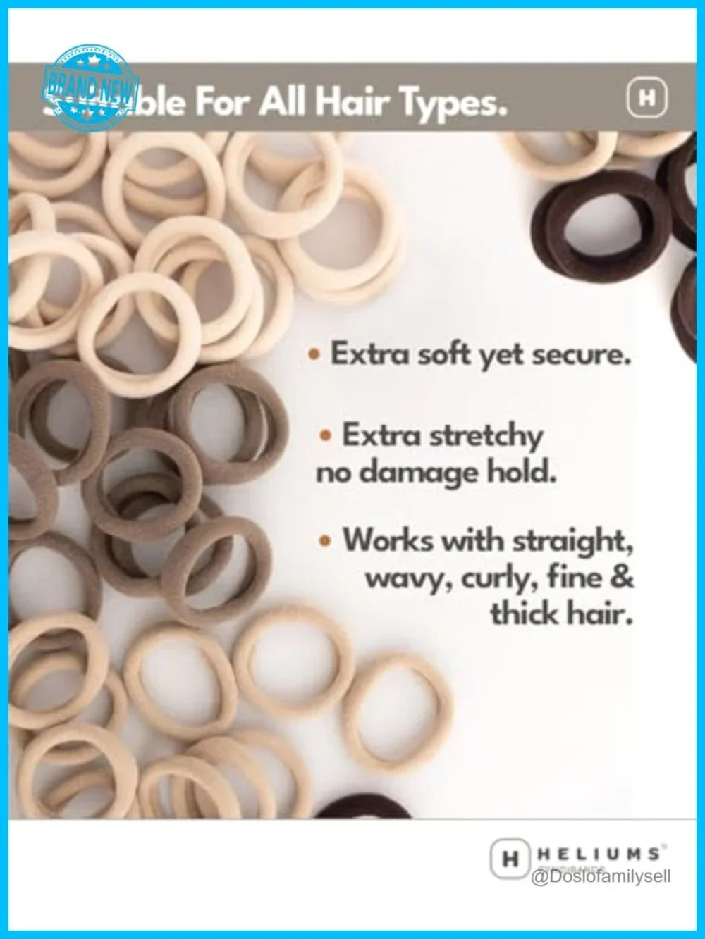Soft Seamless Nylon Hair Ties - 20 Pack, Stretchy Ponytail Holders for All Hair